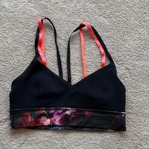 Lululemon Floral Black Sports Bra Size 6